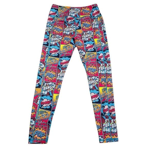 Constantly Varied Gear Knockout Leggings Women's Medium Blue Comic Squat - Picture 5 of 5